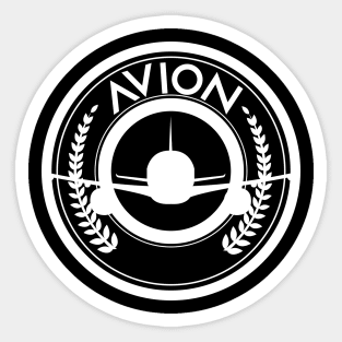 Avion Aircraft Logo Aviation White Sticker